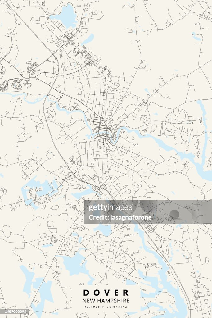 Dover, New Hampshire, USA Vector Map