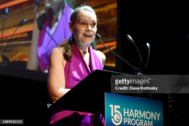 Anne Fitzgibbon speaks onstage during The Harmony Program 15th Annual Gala at Sony Hall on May 10, 2023 in New York City.