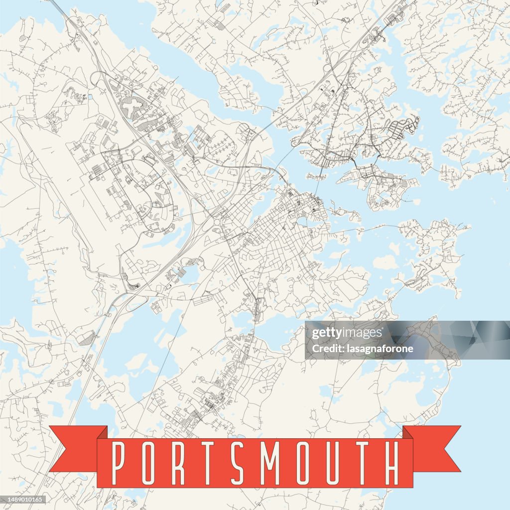 Portsmouth, New Hampshire, USA Vector Map