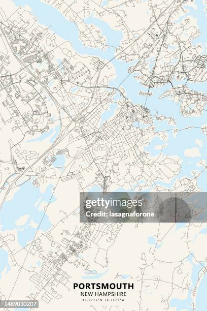 portsmouth, new hampshire, usa vector map - portsmouth stock illustrations