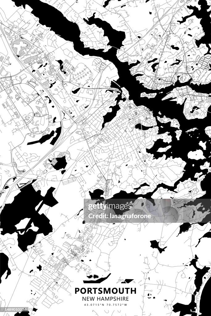 Portsmouth, New Hampshire, USA Vector Map