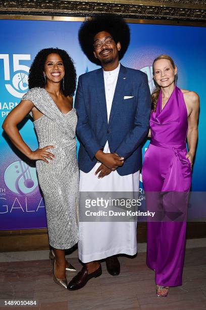 Adriana Diaz, Chaucer Barnes and Anne Fitzgibbon attend The Harmony Program 15th Annual Gala at Sony Hall on May 10, 2023 in New York City.