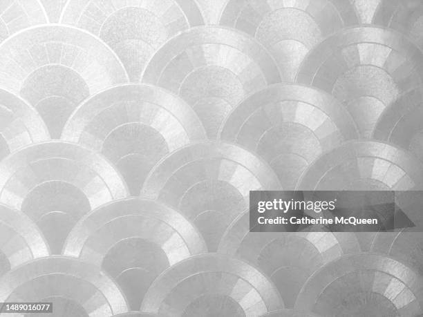 full frame fan shape geometric background - scalloped stock pictures, royalty-free photos & images