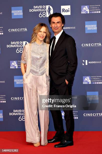 Sonia Bergamasco and Fabrizio Gifuni attend the 68th David Di Donatello red carpet on May 10, 2023 in Rome, Italy.