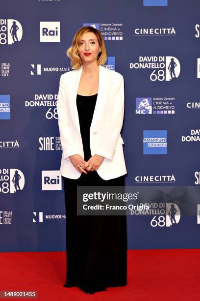Marta Donzelli attends the 68th David Di Donatello red carpet on May 10, 2023 in Rome, Italy.