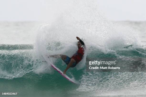 Lucas Silveira of Brazil competes during the 2023 Gold Coast Pro at Snapper Rocks on May 11, 2023 in Gold Coast, Australia.