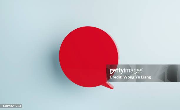 blank red thought cloud, 3d render - chat bubble stock pictures, royalty-free photos & images