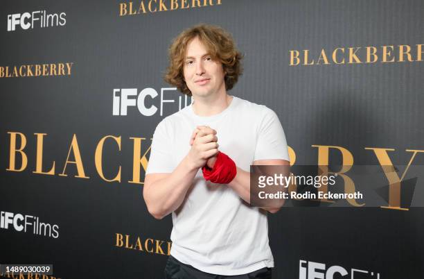 Matt Johnson attends the Los Angeles premiere of "Blackberry" at The London West Hollywood at Beverly Hills on May 10, 2023 in West Hollywood,...