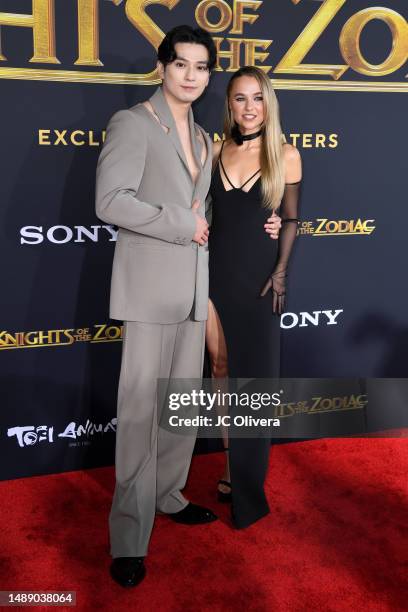 Mackenyu, Madison Iseman attend the Los Angeles premiere of Sony Pictures' "Knights Of The Zodiac" at Academy Museum of Motion Pictures on May 10,...