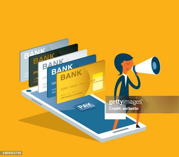 mobile payment - digital banking experience stock illustrations