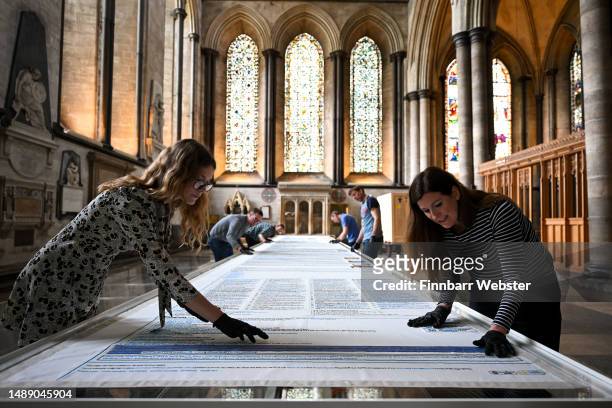 Cornelia Parker’s Magna Carta , a 13-metre-long embroidery installation depicting the Magna Carta Wikipedia pages with over two hundred hand-stitch...