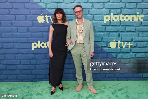 Rose Byrne and Seth Rogen attend the Los Angeles premiere of Apple TV+ original series "Platonic" at Regal LA Live on May 10, 2023 in Los Angeles,...