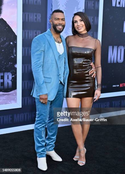 Omari Hardwick and Jennifer Pfautch attend the Los Angeles Premiere of Netflix's "The Mother" at Westwood Regency Village Theater on May 10, 2023 in...