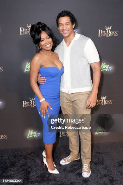 Keke Palmer and Darius Jackson attend Boss Featuring Keke Palmer terrace after party at The GRAMMY Museum on May 10, 2023 in Los Angeles, California.