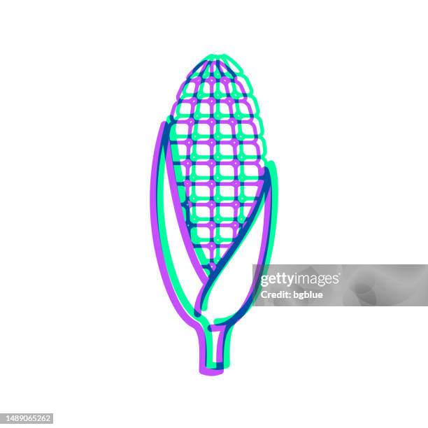 corn. icon with two color overlay on white background - corn kernel illustration stock illustrations