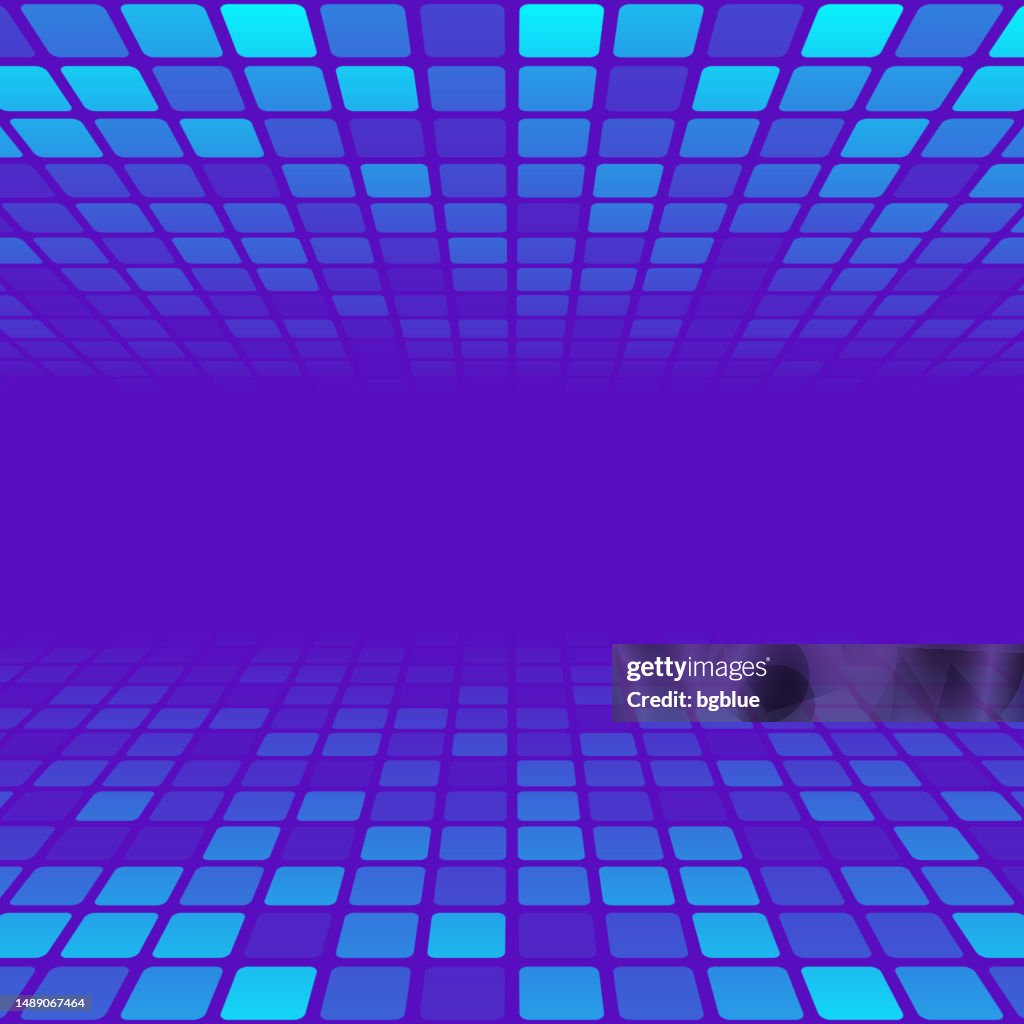 Mosaic with squares and Blue gradient - Trendy 3D background
