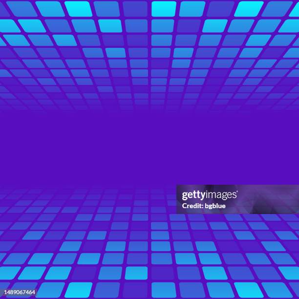 mosaic with squares and blue gradient - trendy 3d background - clubbing stock illustrations