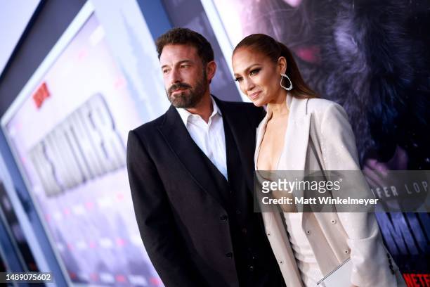 Ben Affleck and Jennifer Lopez attend "The Mother" Los Angeles Premiere Event at Westwood Village on May 10, 2023 in Los Angeles, California.