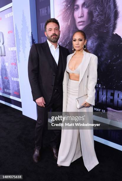 Ben Affleck and Jennifer Lopez attend "The Mother" Los Angeles Premiere Event at Westwood Village on May 10, 2023 in Los Angeles, California.