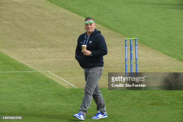 Yorkshire Managing Director Darren Gough takes a stroll prior to day one of the LV= Insurance County Championship Division 2 match between Durham and...