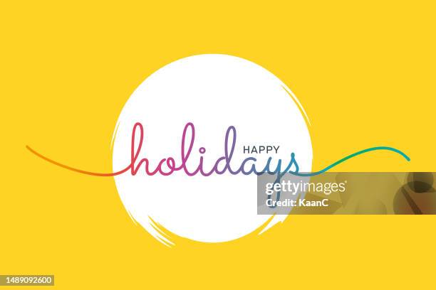 happy holidays lettering vector stock illustration. handwriting holiday lettering vector illustration. - happy holidays around the world stock illustrations