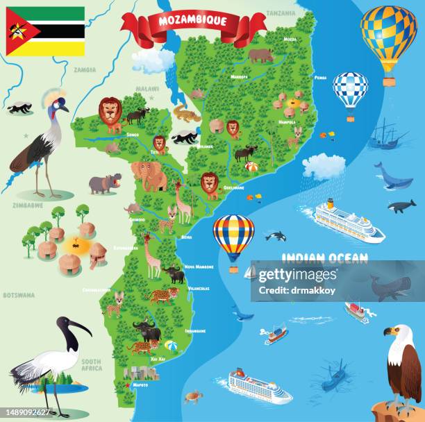 mozambique map - nampula province stock illustrations