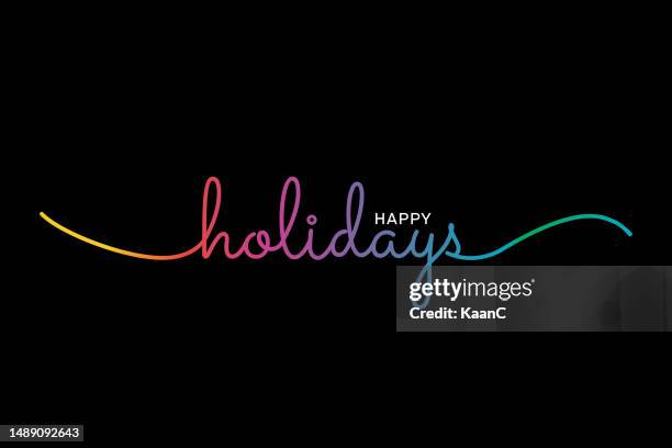 happy holidays lettering vector stock illustration. handwriting holiday lettering vector illustration. - happy holidays around the world stock illustrations