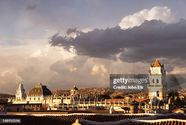 belfry of cathedral. - sucre stock pictures, royalty-free photos & images
