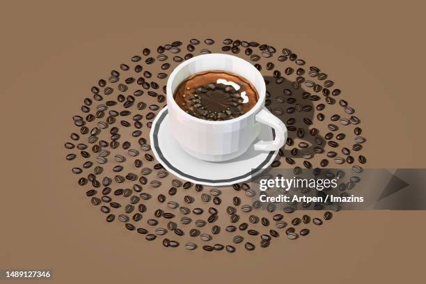 3d, cg, illustration, object, background - coffee beans top view stock illustrations