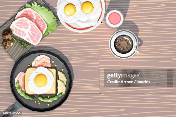 3d, cg, illustration, object, background - dining table top view stock illustrations