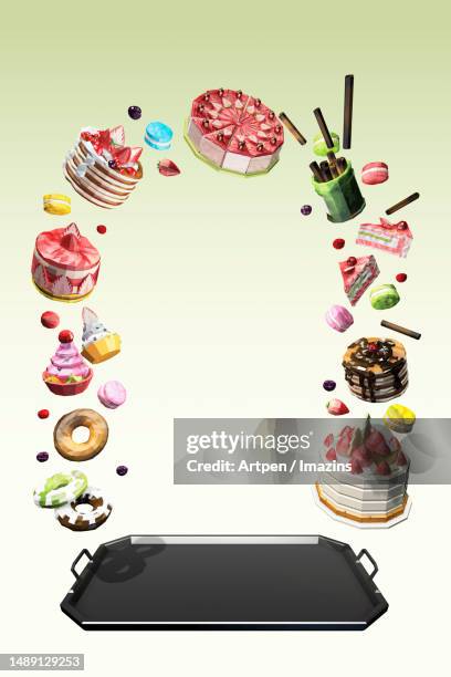 3d, cg, illustration, object, background - creme fraiche stock illustrations