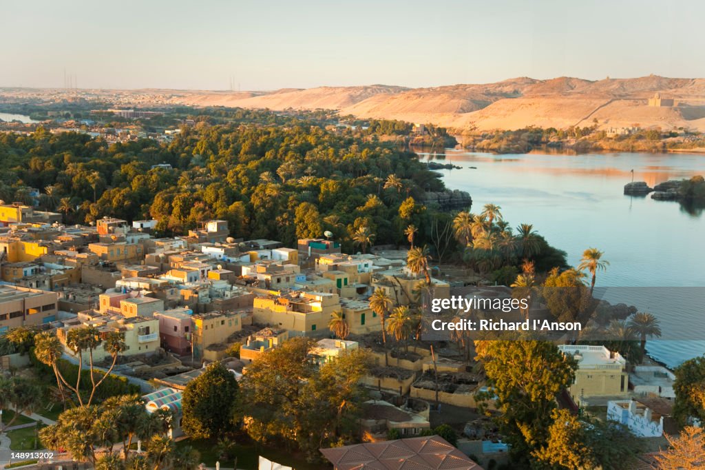 Siou Nubian village on Elephantine Island in Nile River.