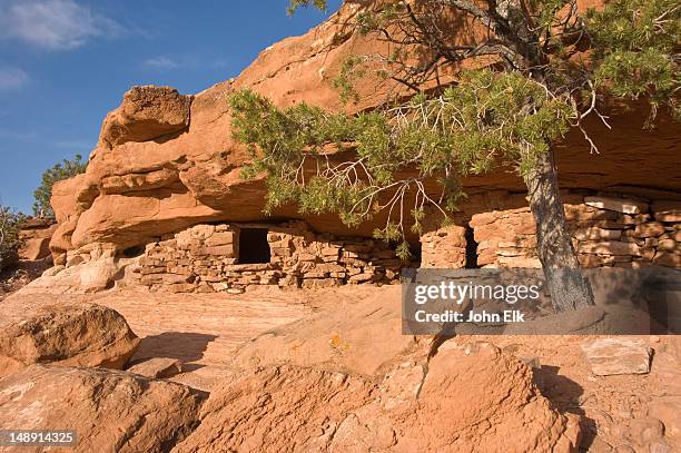 ancestral puebloan granary at aztec butte. - canyonlands national park stock pictures, royalty-free photos & images