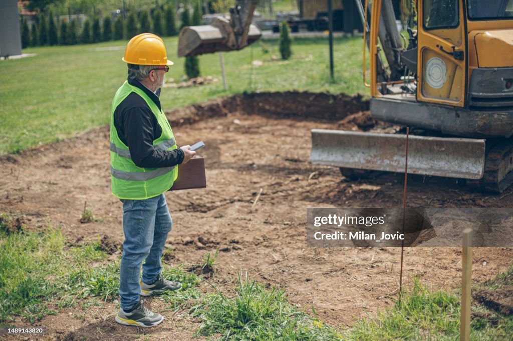 Site supervisor at construction site