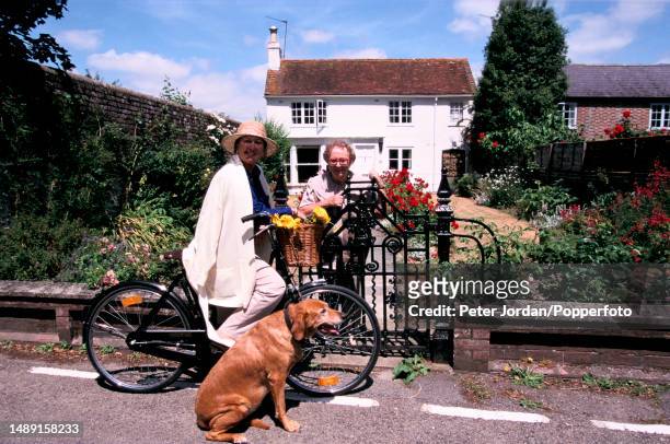 English actress Thora Hird with her daughter, actress Janette Scott, at the front gate of her house near Chichester in West Sussex, England on 10th...