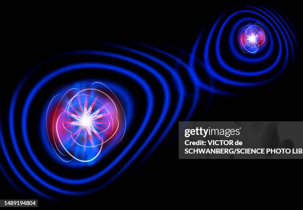 stockillustraties, clipart, cartoons en iconen met quantum entanglement, conceptual illustration - quantum physics