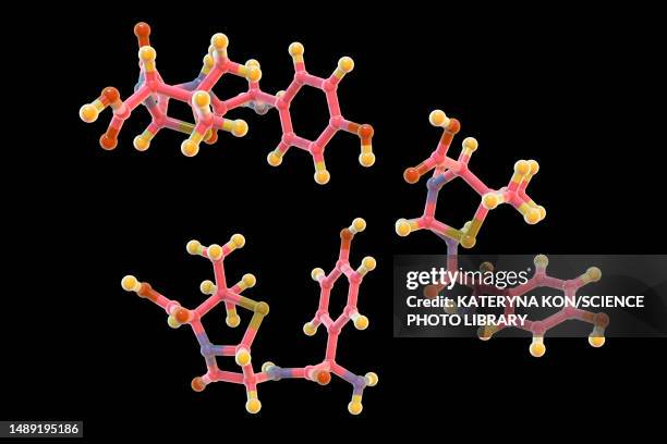 amoxicillin drug molecule, illustration - amoxicillin 幅插畫檔、美工圖案、卡通及圖標