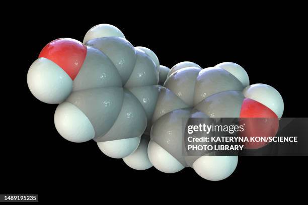 bisphenol a molecule, illustration - formula stock illustrations