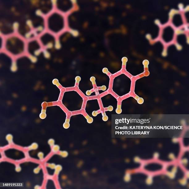 bisphenol a molecule, illustration - oestrogen stock illustrations