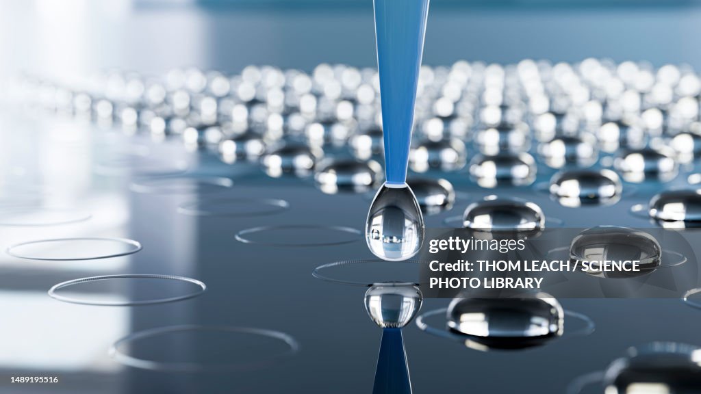 Samples on a microarray, illustration