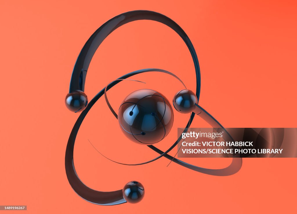 Atomic model, conceptual illustration