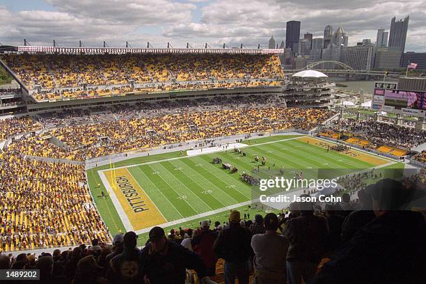 General view of the football field and fans in the stadium taken during the game between the Cincinnati Bengals and the Pittsburgh Steelers at Heinz...