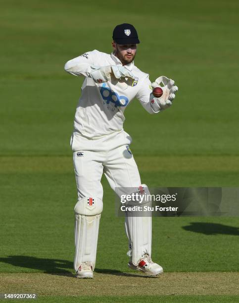 Durham wicketkeeper Ollie Robinson in action during day one of the LV= Insurance County Championship Division 2 match between Durham and Yorkshire at...