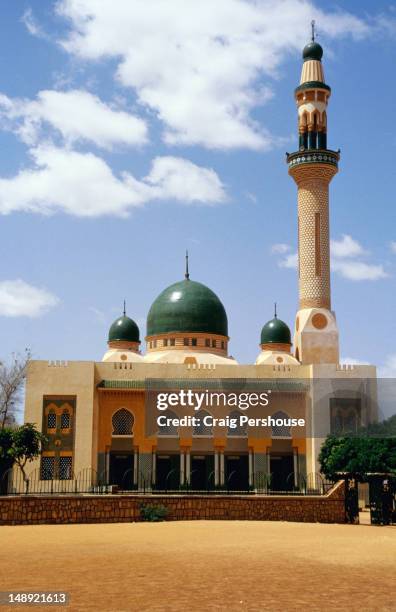 exterior of grande mosquee. - niger stock pictures, royalty-free photos & images