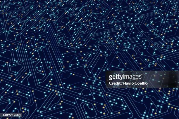 circuit board aerial view background - integrated stock pictures, royalty-free photos & images