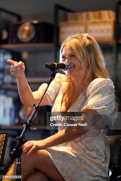 Hailey Whitters performs onstage at A Texas Toast to Trailblazing Women hosted by Katie Beal Brown and Lainey Wilson at Haywire on May 10, 2023 in...