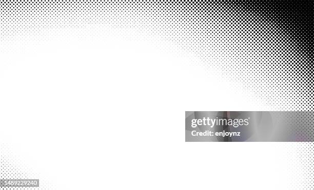 half tone pop art gradient border frame on white background - white dots texture stock illustrations
