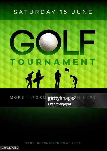 stockillustraties, clipart, cartoons en iconen met green golf tournament poster background - sports activity