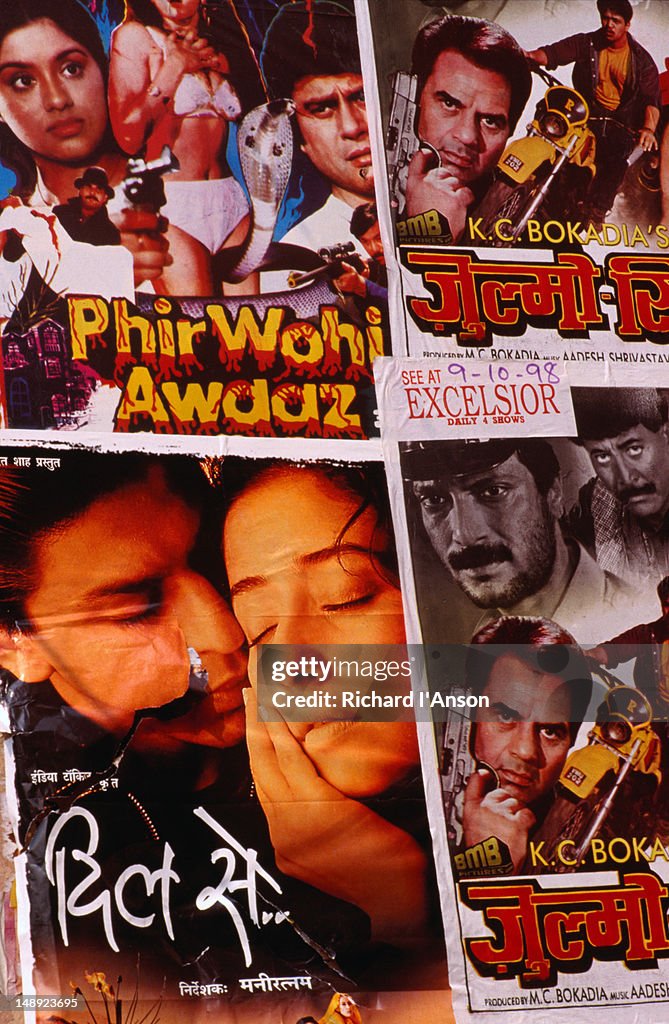 Bollywood film posters.