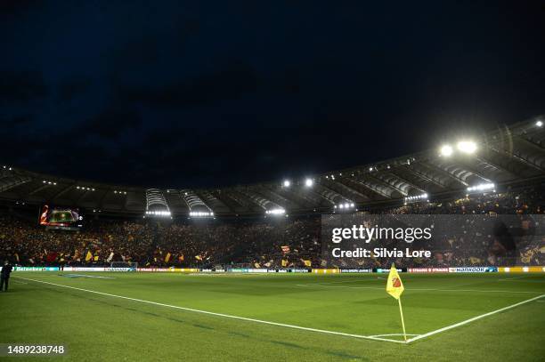 General view inside stadium prior the UEFA Europa League semi-final first leg match between AS Roma and Bayer 04 Leverkusen at Stadio Olimpico on May...